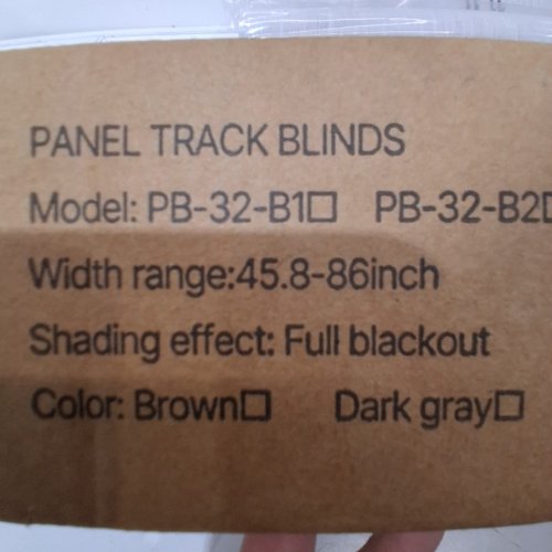 PANEL TRACK BLINDS WITH TRIMMABLE PANEL CURTAINS FOR SLIDING DOORS, PATIO DOORS, ROOM DIVIDER, WINDOW - 45.8" TO 86"X 96" - GRAY (MODEL:PB-32-B3) image 5