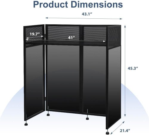 LUCKUP PORTABLE DJ BOOTH DJ FACADE - 41" X 20" - WHITE & BLACK SCRIM image 2