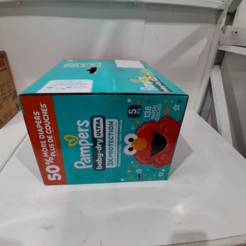 138PK PAMPERS BABY DRY ULTRA DIAPERS - SIZE 5 - ELMO SESAME STREET image 2
