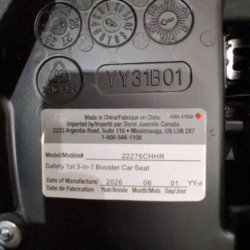 SAFETY 1ST 3-IN-1 HARNESS BOOSTER CAR SEAT - 100LB MAX - BLACK (MODEL: 22276CHHR) image 2
