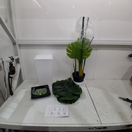 ASTIDY ARTIFICIAL MONSTERA DELICIOSA PLANT WITH VASE -5FT - WHITE - (MODEL:AM5W) image 2
