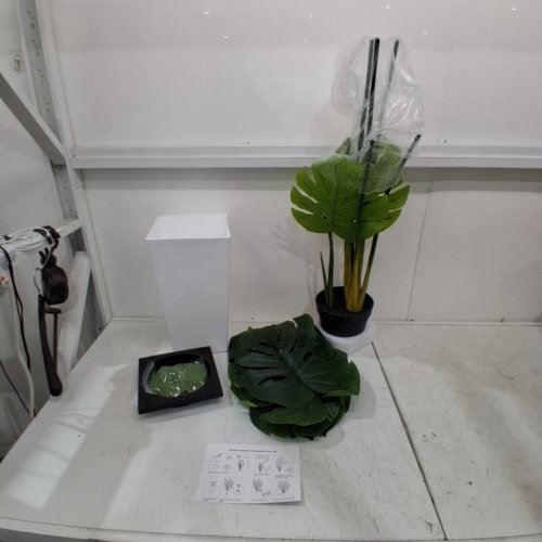 ASTIDY ARTIFICIAL MONSTERA DELICIOSA PLANT WITH VASE -5FT - WHITE - (MODEL:AM5W) image 3