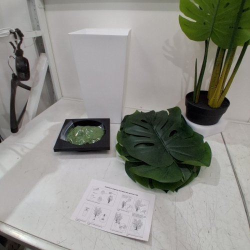 ASTIDY ARTIFICIAL MONSTERA DELICIOSA PLANT WITH VASE -5FT - WHITE - (MODEL:AM5W) image 4