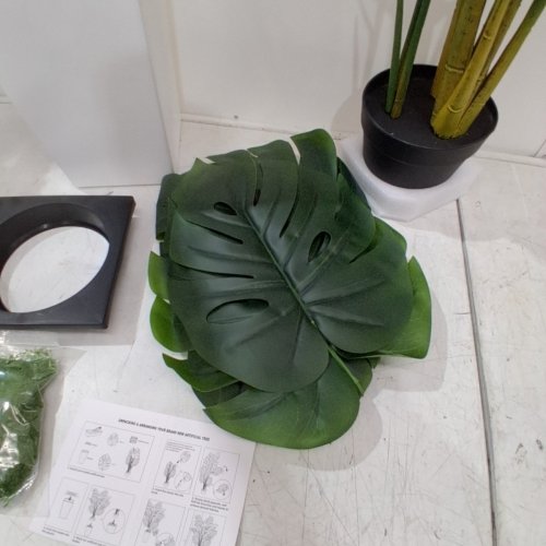 ASTIDY ARTIFICIAL MONSTERA DELICIOSA PLANT WITH VASE -5FT - WHITE - (MODEL:AM5W) image 7