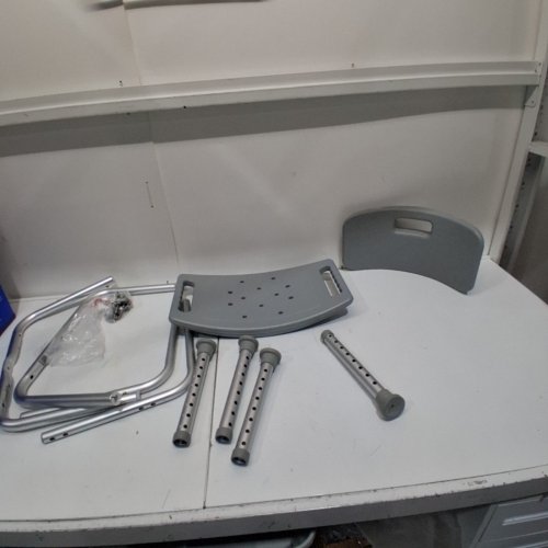 MEDLINE GUARDIAN DELUXE ALUMINUM BATH CHAIR SHOW BENCH WITH BACK image 2