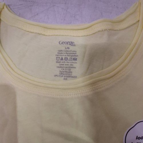 WOMEN'S SHORT SLEEVE POCKET T-SHIRT - LARGE - YELLOW image 2