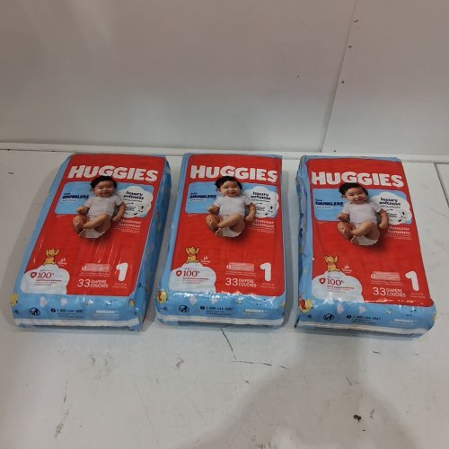 3 (33PK) HUGGIES LITTLE SNUGGLERS DISPOSABLE DIAPERS - SIZE 1 (UP TO 14LBS) - WINNIE THE POOH - 99 TOTAL image 2