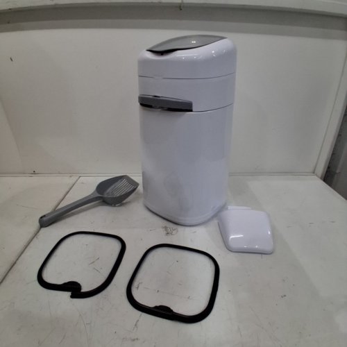 LITTER GENIE PAIL STYLE CAT LITTER WASTE DISPOSAL SYSTEM - WHITE/GREY (MODEL: 00666594210890) image 2