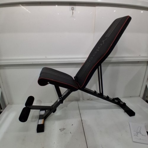 YOLEO ADJUSTABLE FOLDABLE WEIGHT BENCH FOR A FULL HOME BODY WORKOUT - BLACK/RED (MODEL: DB260) image 2