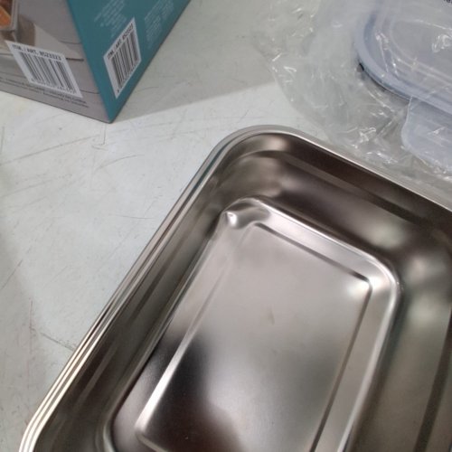 12PC NEOFLAM STAINLESS STEEL CONTAINERS WITH LIDS - MULTIPLE SIZES - SILVER (MODEL: 8523323) image 3