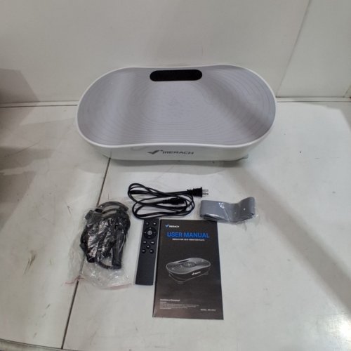 MERACH VIBRATION PLATE EXERCISE MACHINE WITH LED TOUCH SCREEN BLUETOOTH PULL CORD - 300LBS MAX - GREY / WHITE - (MODEL: MR-2533) image 3