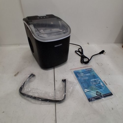 EUHOMY COUNTERTOP ICE MAKER MACHINE WITH HANDLE, BASKET AND SCOOP - MAKES 26LB/DAY - BLACK (MODEL: IM001-BBL-CAEH) image 3
