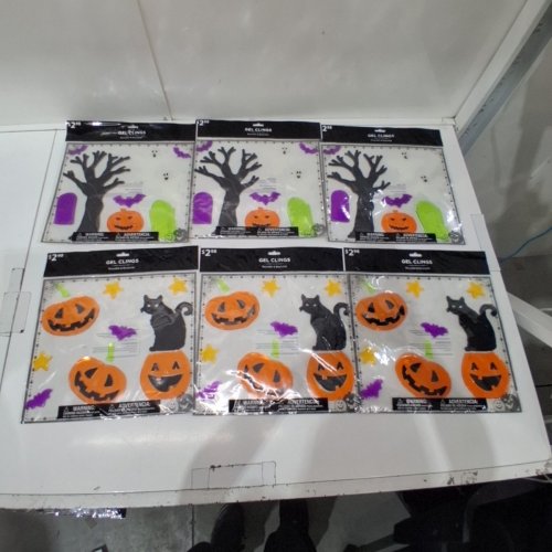 6PC+ ASSORTED HALLOWEEN WINDOW GEL CLINGS - MULTICOLOUR image 2