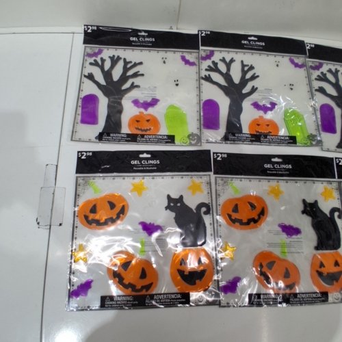 6PC+ ASSORTED HALLOWEEN WINDOW GEL CLINGS - MULTICOLOUR image 3