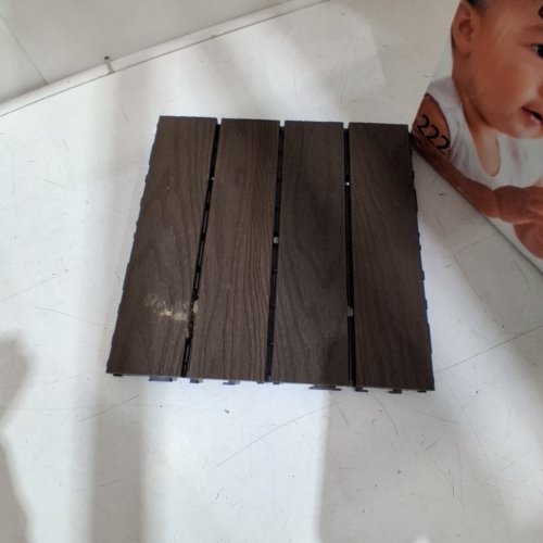 20PK FEILINGWOOD COMPOSITE WOOD PATIO DECK TILES - 12" X 12" - WALNUT BROWN image 2