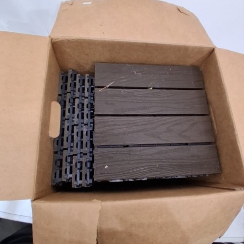 20PK FEILINGWOOD COMPOSITE WOOD PATIO DECK TILES - 12" X 12" - WALNUT BROWN image 3