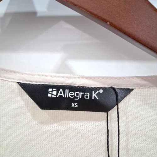 WOMEN'S ALLEGRA K SPARKLY OPEN FRONT CARDIGAN - EXTRA SMALL - IVORY image 3