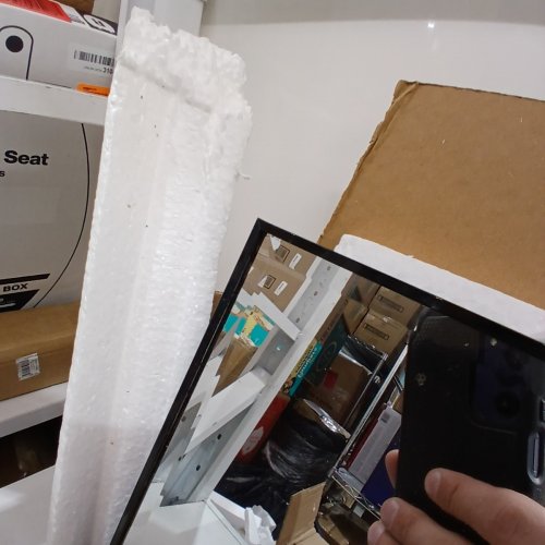 LARGE FRAMED BEDROOM MIRROR - 48" X 14" - BLACK FRAME (MODEL: Q-MZ200410) image 3