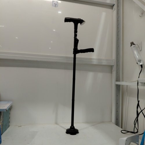 FOLDABLE TWIN GRIP WALKING CANE - ADJUSTABLE UP TO 38" - BLACK image 2