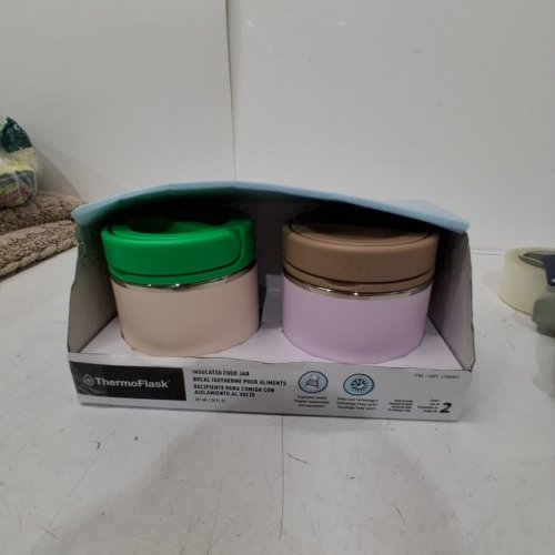 2PK THERMOFLASK INSULATED FOOD JARS - 20OZ - GREEN/TAN & BROWN/PINK (MODEL: 1759351) image 4