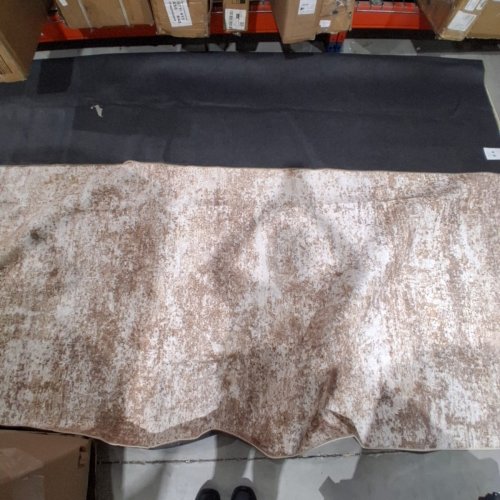 WESTERN ABSTRACT PATTERN AREA RUG -12FT X 10FT- BROWN AND CREAM image 3