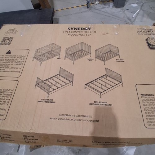 DREAM ON ME SYNERGY 5-IN-1 CONVERTIBLE CRIB - 53" X 29" X 39" - WHITE (MODEL: ‎657-W) image 3