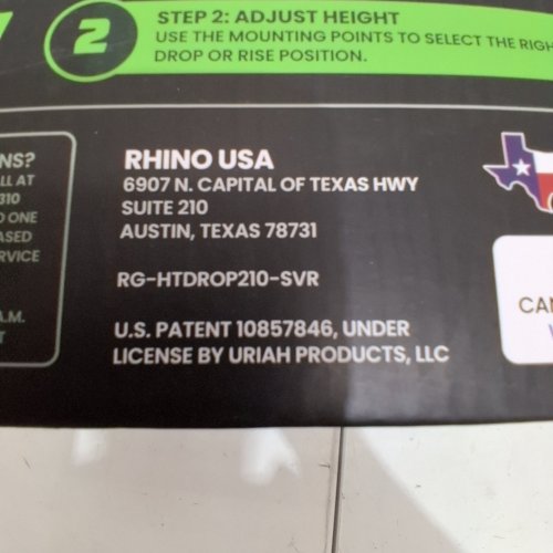 RHINO USA ADJUSTABLE DROP HITCH - 2" RECEIVER - 10" DROP - SILVER (MODEL: RG-HTDROP210-SVR) image 5