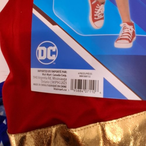 4PC RUBIES WONDER WOMAN COSTUME - LARGE (10-12) - RED BLUE GOLD (STYLE: WONDER WOMAN) image 2
