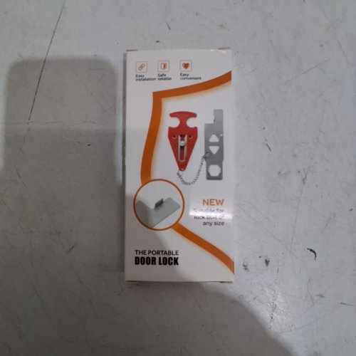 THE PORTABLE DOOR LOCK FOR TRAVEL AND PROTECTION - RED/SILVER image 3