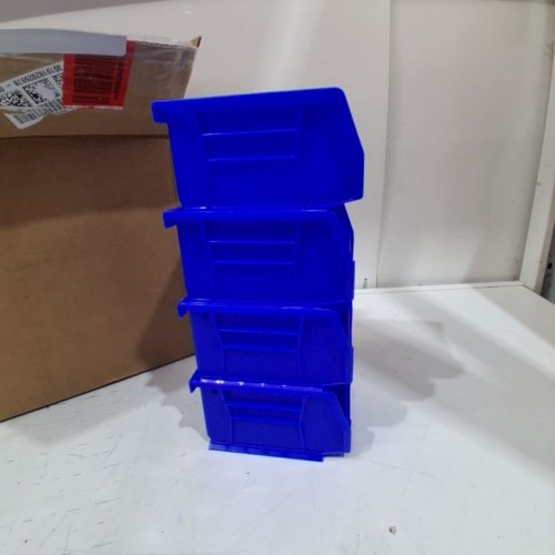 20PK AKRO-MILS PLASTIC STACKABLE STORAGE BINS - 11 X 5" X 5" - BLUE (MODEL: S-12415BLU) image 2