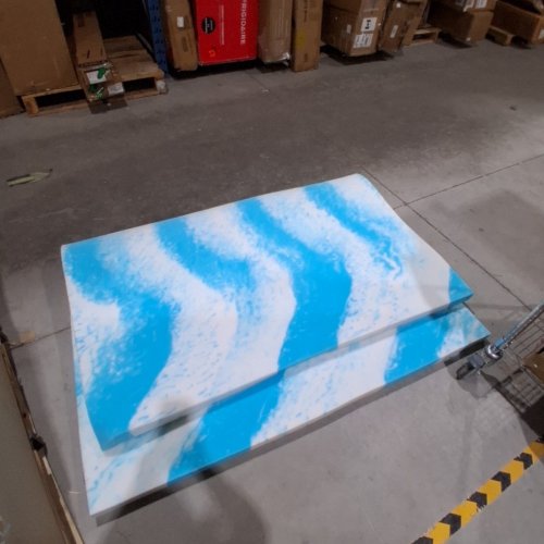 FOAM MATTRESS TOPPER, SOFT GEL INFUSED MATTRESS PAD - 79" X 59" - BLUE/WHITE image 2