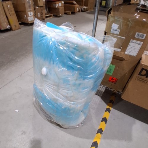 FOAM MATTRESS TOPPER, SOFT GEL INFUSED MATTRESS PAD - 79" X 59" - BLUE/WHITE image 4