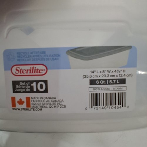 3PK STERILITE STORAGE SHOE BOX - 6 QT - 5.7 L - GREY/CLEAR image 2