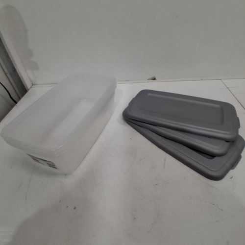 3PK STERILITE STORAGE SHOE BOX - 6 QT - 5.7 L - GREY/CLEAR image 3