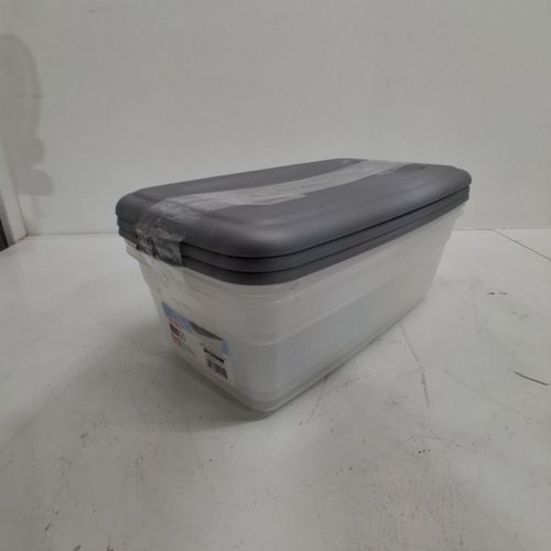 3PK STERILITE STORAGE SHOE BOX - 6 QT - 5.7 L - GREY/CLEAR image 4