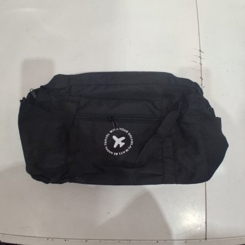 AIRPLANE GRAPHIC TRAVEL WITH YOUR DREAMS FOLDABLE UNDERSEAT BAG - BLACK image 3