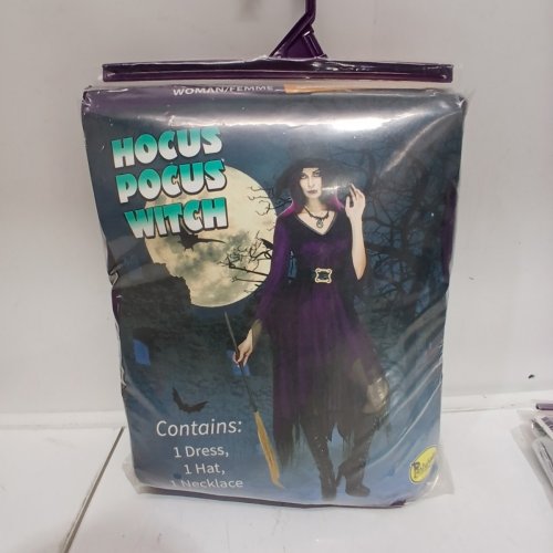 3PC WOMEN'S RUBIE'S HOCUS POCUS WITCH COSTUME - MEDIUM (8-10)- PURPLE AND BLACK image 2