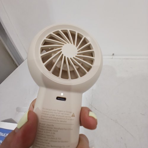 JISULIFE LIFE5 PLUS PORTABLE RECHARGEABLE HANDHELD TURBO FAN WITH 5-SPEEDS - 4000 MAH - WHITE (MODEL: FA43) image 2