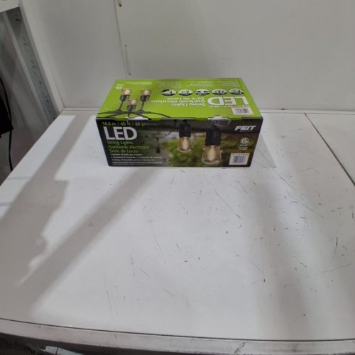 FEIT ELECTRIC WEATHERPROOF LED 24-LIGHT STRING LIGHTS WITH 2 SPARE LIGHTBULBS - 48FT - BLACK (MODEL: 1603293) image 4