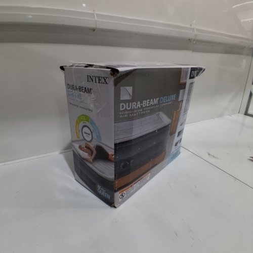 INTEX DURA-BEAM PLUS 22" RAISED DELUXE COMFORT INFLATABLE MATTRESS WITH INTERNAL ELECTRIC PUMP - QUEEN - GREY/WHITE - (MODEL: AP619D) image 5