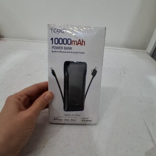 TG90° SLIM PORTABLE CHARGER WITH BUILT IN CABLE - 10000MAH - WHITE (MODEL: A-10K53) image 2