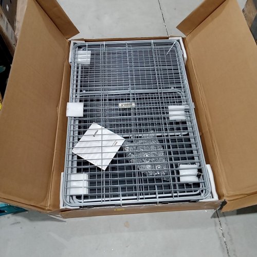 ZOMISIA LARGE COLLAPSIBLE DOG CRATE WITH LOCKABLE WHEELS - 42.5" X 28" X 29" - GREY (MODEL: CAD2201424201) image 2