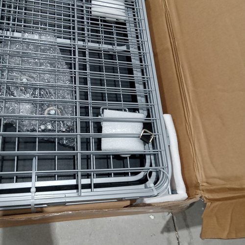 ZOMISIA LARGE COLLAPSIBLE DOG CRATE WITH LOCKABLE WHEELS - 42.5" X 28" X 29" - GREY (MODEL: CAD2201424201) image 3