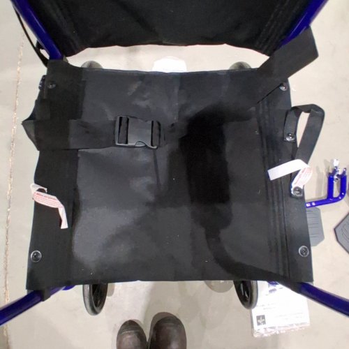 MEDLINE ALUMINUM TRANSPORT CHAIR WITH LARGE WHEELS AND BRAKES - 300LB MAX - 19" -BLUE (MODEL: MDS808210ABE) image 4