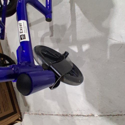 MEDLINE ALUMINUM TRANSPORT CHAIR WITH LARGE WHEELS AND BRAKES - 300LB MAX - 19" -BLUE (MODEL: MDS808210ABE) image 6