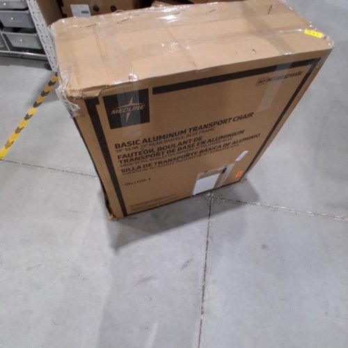 MEDLINE ALUMINUM TRANSPORT CHAIR WITH LARGE WHEELS AND BRAKES - 300LB MAX - 19" -BLUE (MODEL: MDS808210ABE) image 7