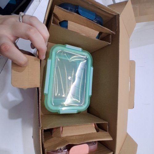 8PC ELLO LEAK PROOF GLASS MEAL PREP CONTAINERS - MULTI-COLOURS image 3