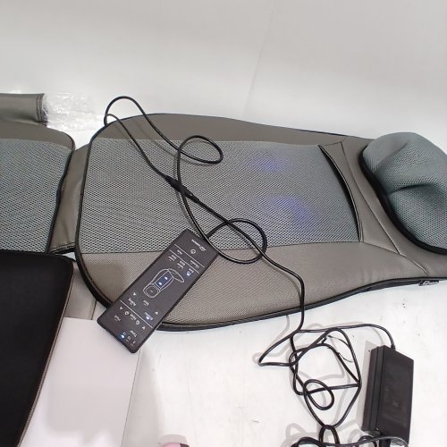 SNAILAX SHIATSU NECK & BACK MASSAGER HEAT MASSAGE CHAIRBACK PAD WITH REMOTE - 42W - GREY (MODEL: SL-233) image 2