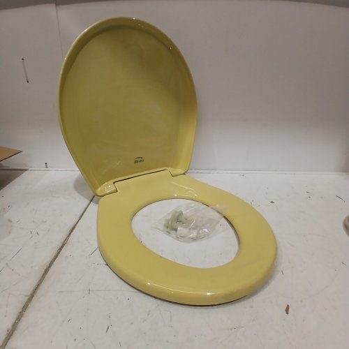 BEMIS CLASSIC COLORS ROUND PLASTIC TOILET SEAT WITH SLOW CLOSE - 16" - YELLOW - (MODEL: 200SLOWT 211) image 2