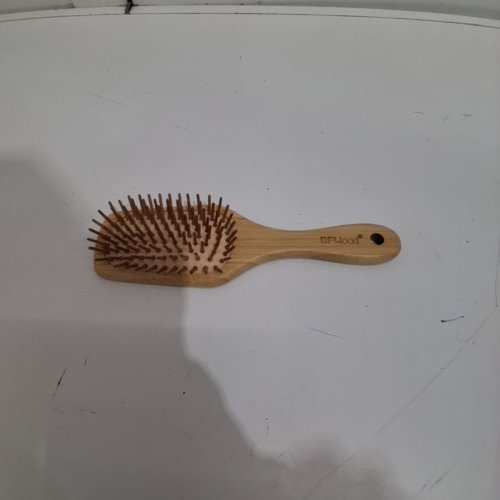 BFWOOD BAMBOO PADDLE HAIRBRUSH WITH BAMBOO BRISTLES - NATURAL WOOD image 2